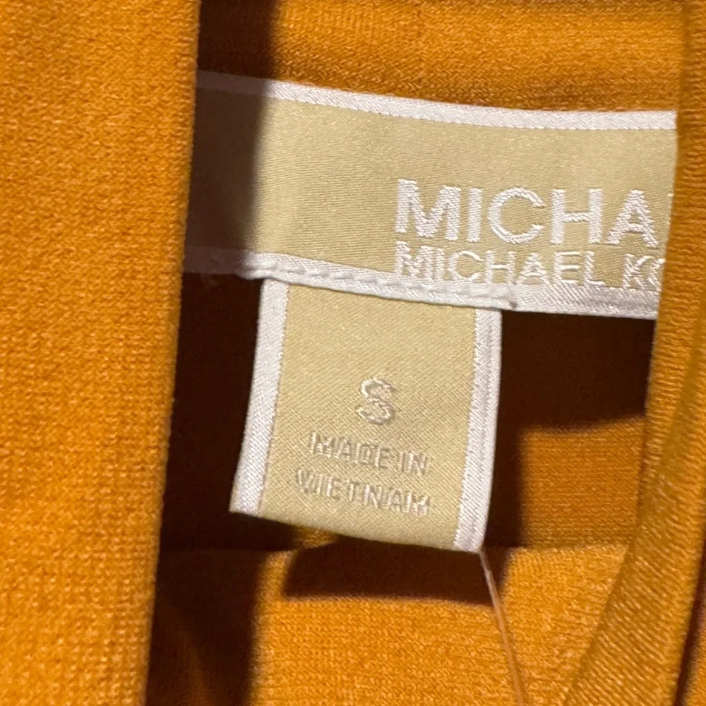 Michael Kors Women’s Mustard Gold Short-Sleeve with Draped Neck - Picture 3 of 3